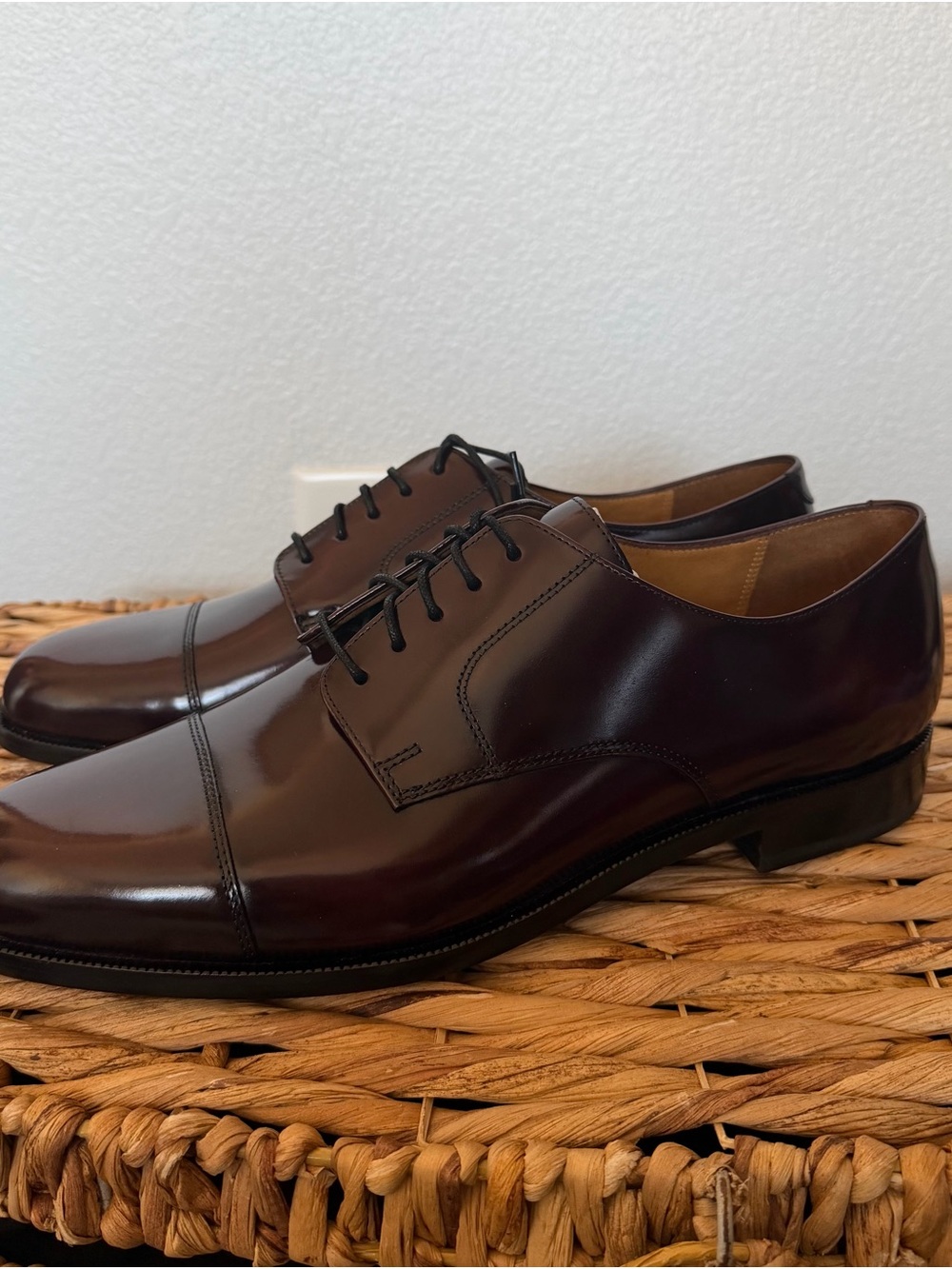 Cole Haan Caldwell Burgundy Leather Cap Toe Oxfords Men’s 12 D NIB